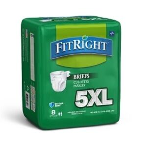 Baribrief Plus Bariatric Incontinence Brief - FitRight 5XL Waist Size 90"-106"